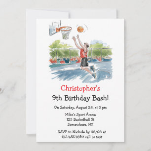 Birthday Bash: Hoops and Hype Invitation