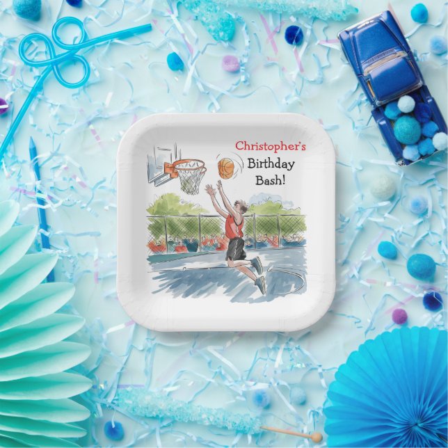 Birthday Bash: Hoops and Hype Paper Plates (Party)