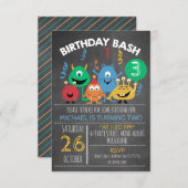 Birthday Bash Monster Birthday Invitation (Front/Back)