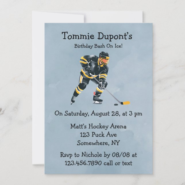 Birthday Bash On Ice Invitation (Front)