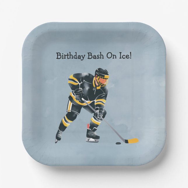 Birthday Bash On Ice Paper Plates (Front)