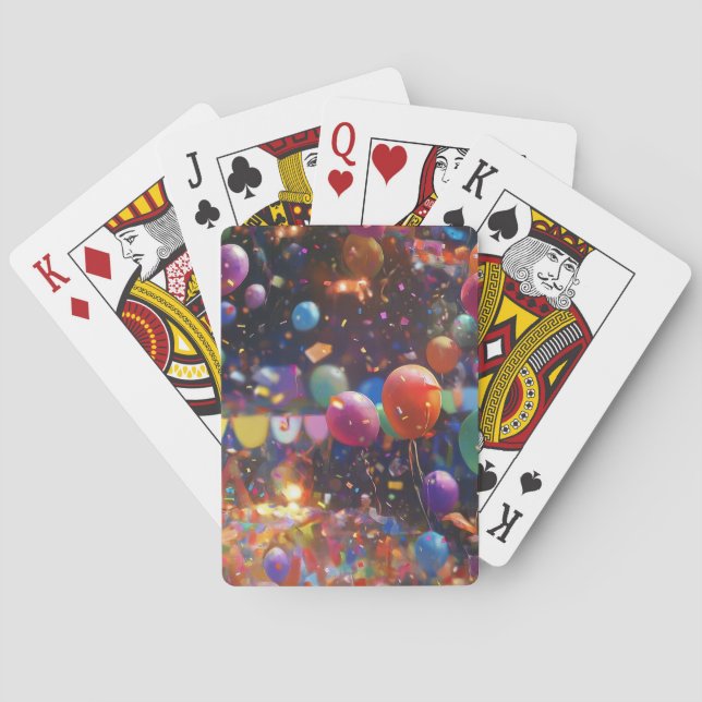 Birthday Bash Playing Cards with Balloon Design (Back)