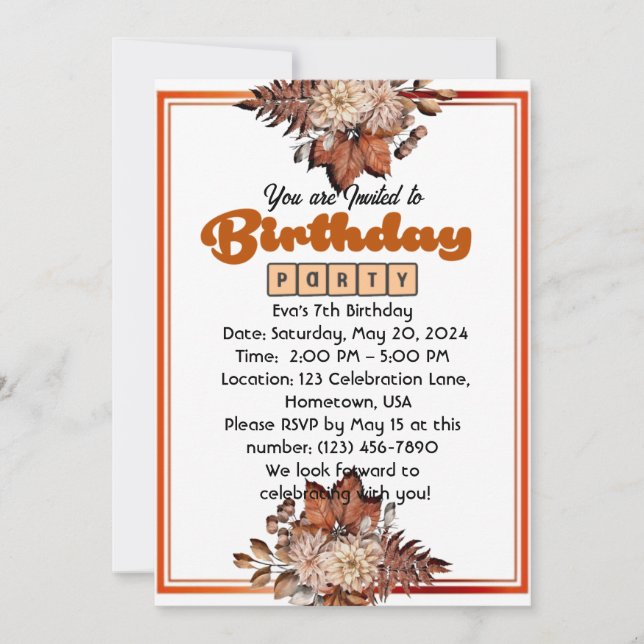 Birthday Bash: You're Invited! Invitation (Front)