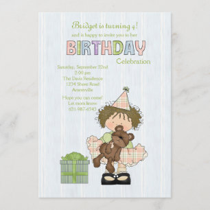 Birthday Bashful Cutie Party Invitation