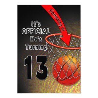 BIRTHDAY - BASKETBALL - 13TH INVITATION