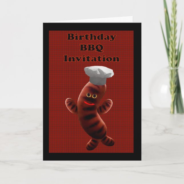 BIRTHDAY BBQ INVITATION - BARBECUE INVITATION (Front)