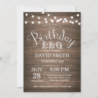 Birthday BBQ Invitation Rustic 100th Birthday