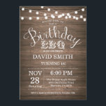 Birthday BBQ Invitation Rustic 18th Birthday<br><div class="desc">Birthday BBQ Invitation. Rustic 18th Birthday Invitation Wood Background with String Lights. 13th 15th 16th 18th 20th 21st 30th 40th 50th 60th 70th 80th 90th 100th, Any age. Adult Birthday. Woman or Man Male Birthday Party. For further customization, please click the "Customize it" button and use our design tool to...</div>