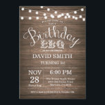 Birthday BBQ Invitation Rustic 70th Birthday<br><div class="desc">Birthday BBQ Invitation. Rustic 70th Birthday Invitation Wood Background with String Lights. 13th 15th 16th 18th 20th 21st 30th 40th 50th 60th 70th 80th 90th 100th, Any age. Adult Birthday. Woman or Man Male Birthday Party. For further customization, please click the "Customize it" button and use our design tool to...</div>