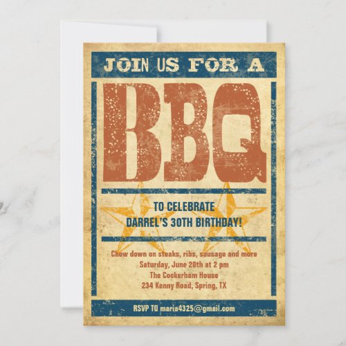 Birthday BBQ Invitations