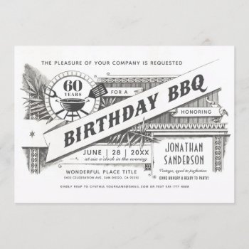 Birthday Bbq Invitations | Supreme Vintage by Anything_Goes at Zazzle