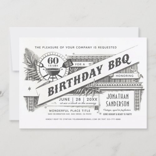 Birthday BBQ Invitations  Supreme Vintage