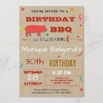 Birthday Bbq Party Invitation | Any Age by NellysPrint at Zazzle