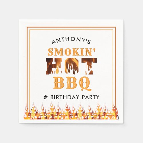 Birthday BBQ Smoker Party Personalized Napkins