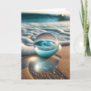 Birthday Beach Lens Ball Holiday Card