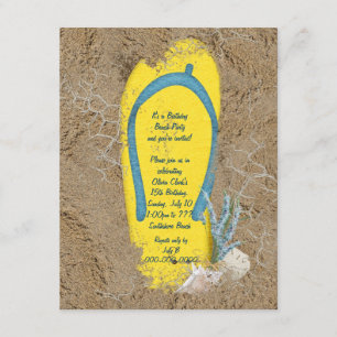 Birthday Beach Party Invitation