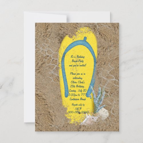 Birthday Beach Party Invitation