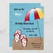 Birthday Beach Party Invitations (Front/Back)