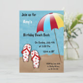 Birthday Beach Party Invitations (Standing Front)