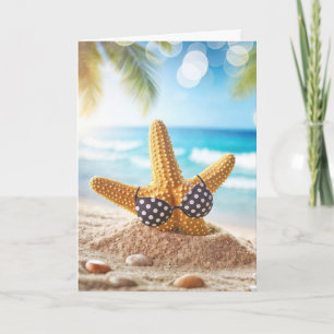 Birthday Beach Starfish In Sand Card