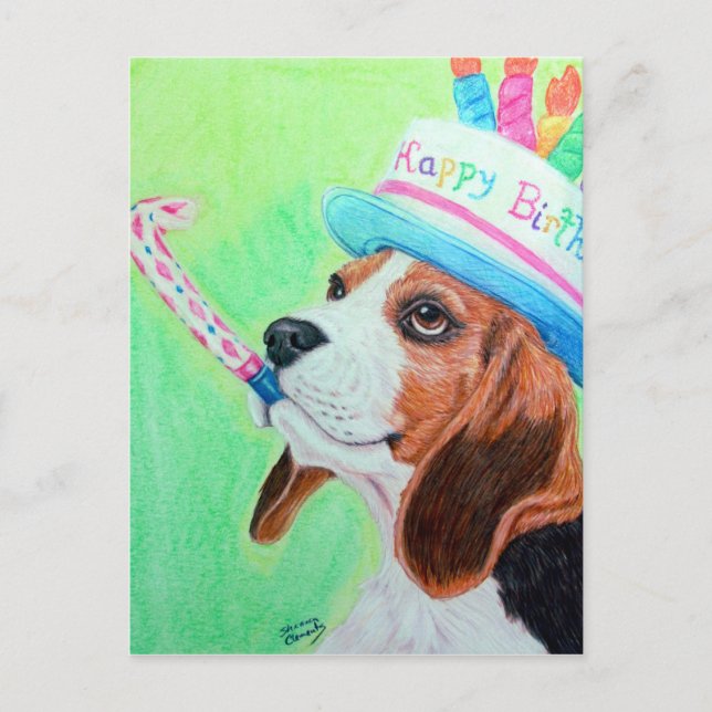 Birthday Beagle Postcard (Front)