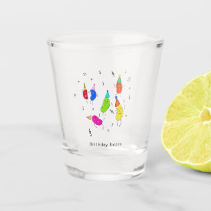 Birthday beans glass, cute birthday shot glass