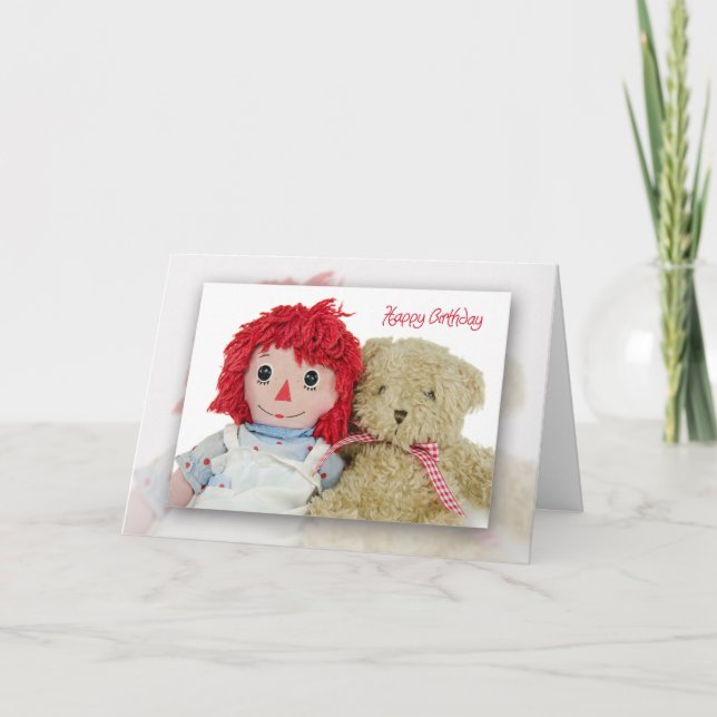 Birthday bear and doll card (Front)