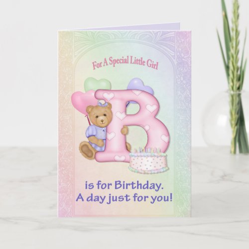 Birthday Bear Girl _ Customize Card