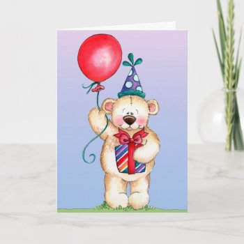 Birthday Bear - Greeting Card by Zazzlemm_Cards at Zazzle