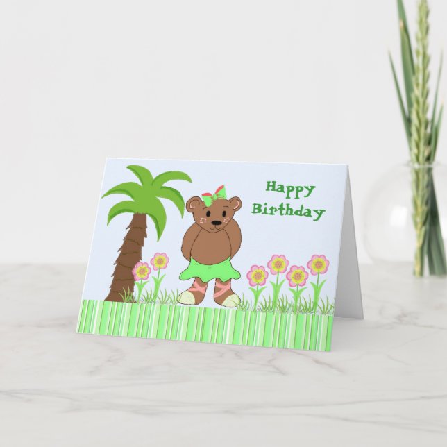 Birthday Bear Greetings Card (Front)