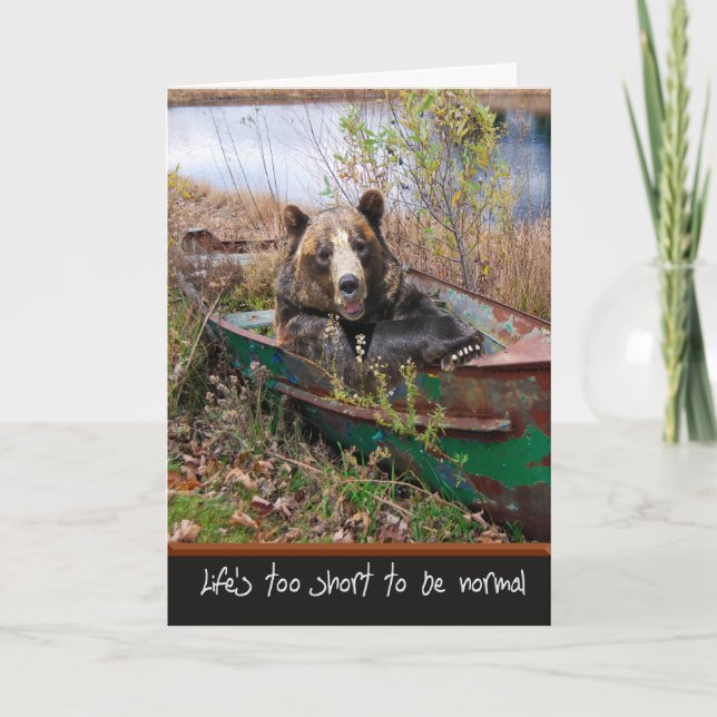 Birthday Bear in boat Card (Front)