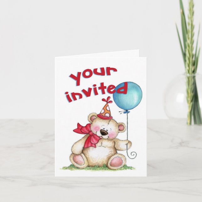 Birthday Bear - Invite (Front)