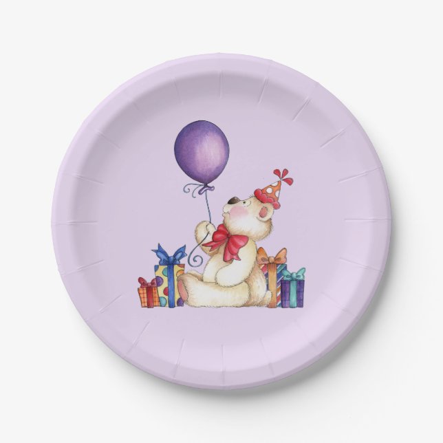 Birthday Bear Paper Plates (Front)