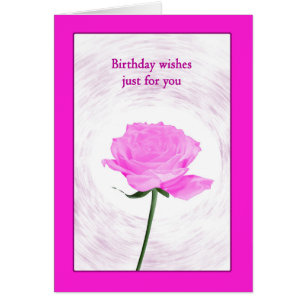Birthday Beautiful Pink Rose Cards