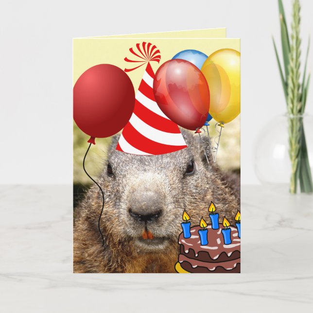 BIRTHDAY BEAVER FUNNY BIRTHDAY GREETING BIG CARDS (Front)