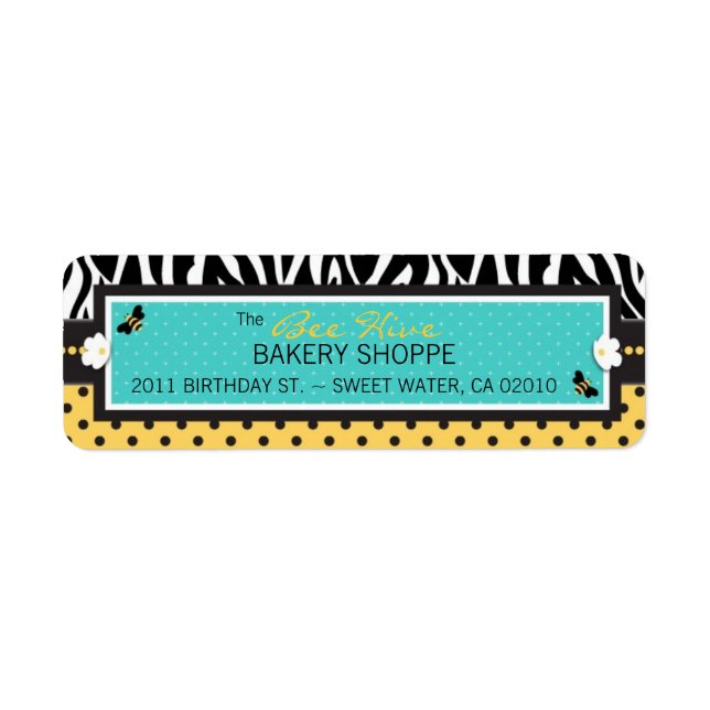 Birthday Bee Business Return Label (Front)