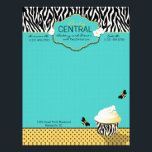 Birthday Bee Letterhead<br><div class="desc">Fun bumble bee design with zebra print and turquoise and yellow/black polka dot accent.</div>
