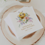 Birthday Bee Napkins<br><div class="desc">Birthday Bee Napkins. Introducing our adorable "Sweet as Can Bee" baby shower collection, where adorable little bees flutter amidst a delicate frame of watercolor blush pink, cream, and purple wildflowers, complemented by wisps of sage green eucalyptus. Radiating elegance with gold script on a cream background, our collection offers a myriad...</div>