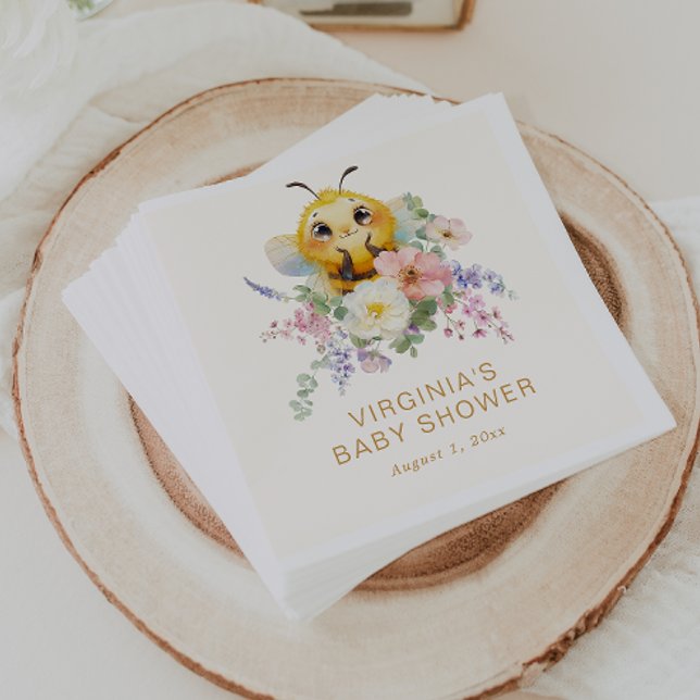 Birthday Bee Napkins (Baby Shower Bee Napkins by Painted Paperie
)
