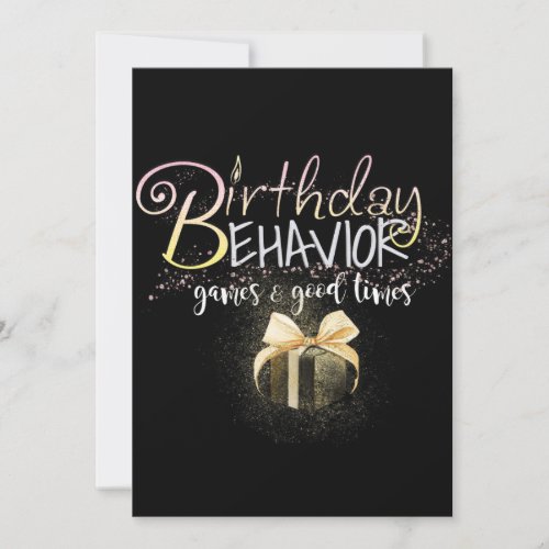 Birthday Behavior Invitation