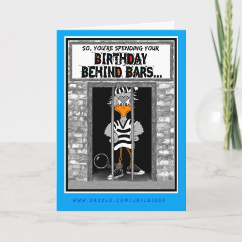 Birthday Behind Bars Jailbird Birthday card