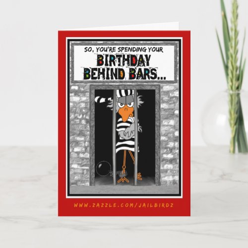Birthday Behind Bars Jailbird Birthday card