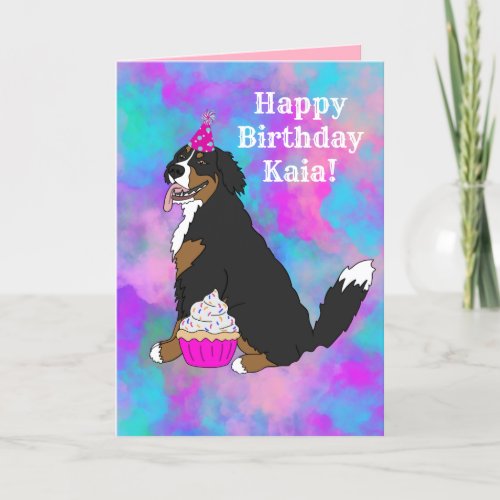 Birthday Bernese Mountain Dog  Thank You Card