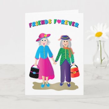 Birthday Best Bff Older & Gray Holding Hands Card by TrudyWilkerson at Zazzle