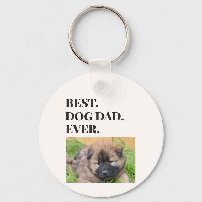 Birthday Best Dog Dad Ever Photo Keychain (Front)