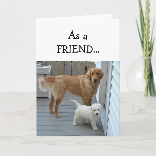Birthday Best Friend with Cute Dog Humor Card (Front)