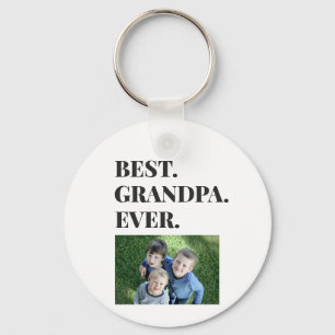 Birthday Best Grandpa Ever Grandkids Photo Keychain