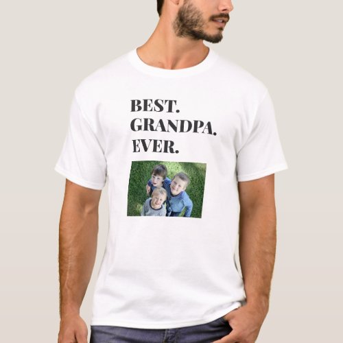 Birthday Best Grandpa Ever Grandkids Photo T_Shirt