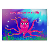 Birthday, BFF, FRIEND, Humourous, Sassy Octopus (Front Horizontal)