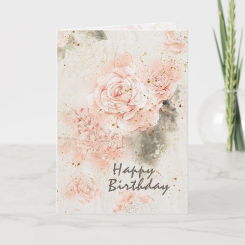 Birthday Bible In His Presence Pink Roses Card